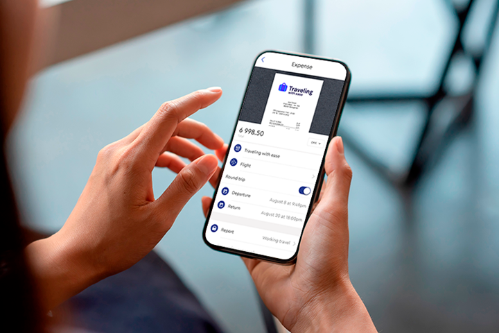 Mobil I Hånden Med Intect Expense